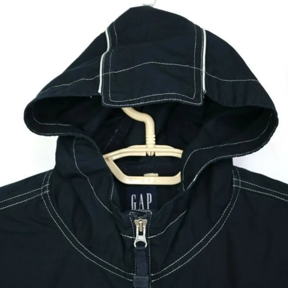 Gap Kids Girls Boys Jacket Coat Wind Breaker‎ Blue Zip Up Hooded XXL 2XL